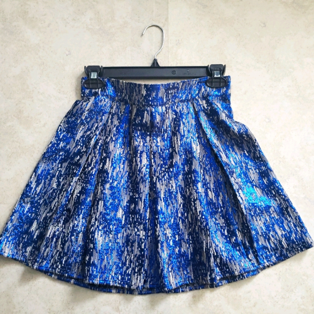 Blue Foil Bethany Mota Skater Skirt